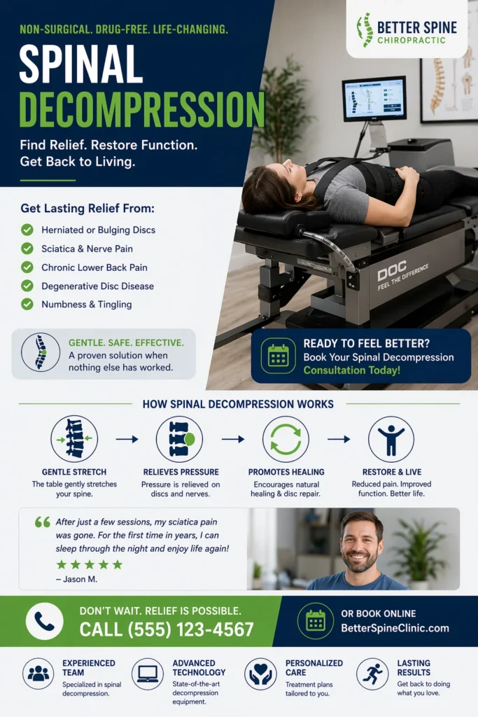 Facebook ads for chiropractors offering spinal decompression therapy